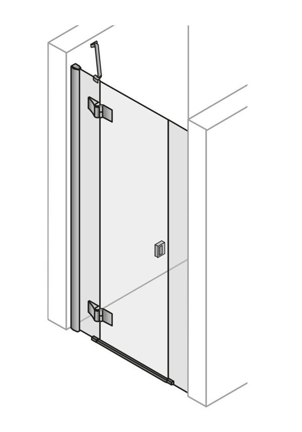 Drzwi wahadłowe DYNAMIC przy części stałej wnękowe, 1 drzwi wahadłowe i 2 części stałe | © Artweger GmbH. & Co. KG