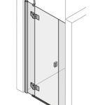 Drzwi wahadłowe DYNAMIC przy części stałej wnękowe, 1 drzwi wahadłowe i 2 części stałe | © Artweger GmbH. & Co. KG
