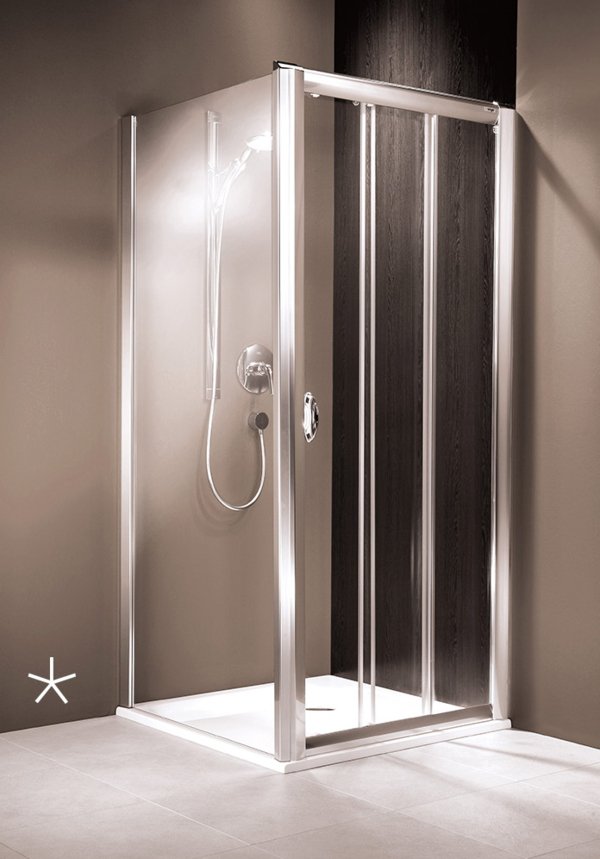 LIFELINE Porte coulissante à 3 panneaux en niche (*photo avec paroi fixe) | © Artweger GmbH. & Co. KG