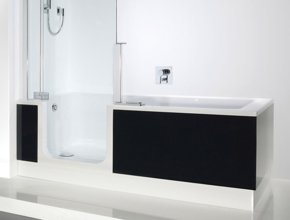 Badewanne mit Tür mit Glasschürze in anthrazit | © Artweger GmbH. & Co. KG