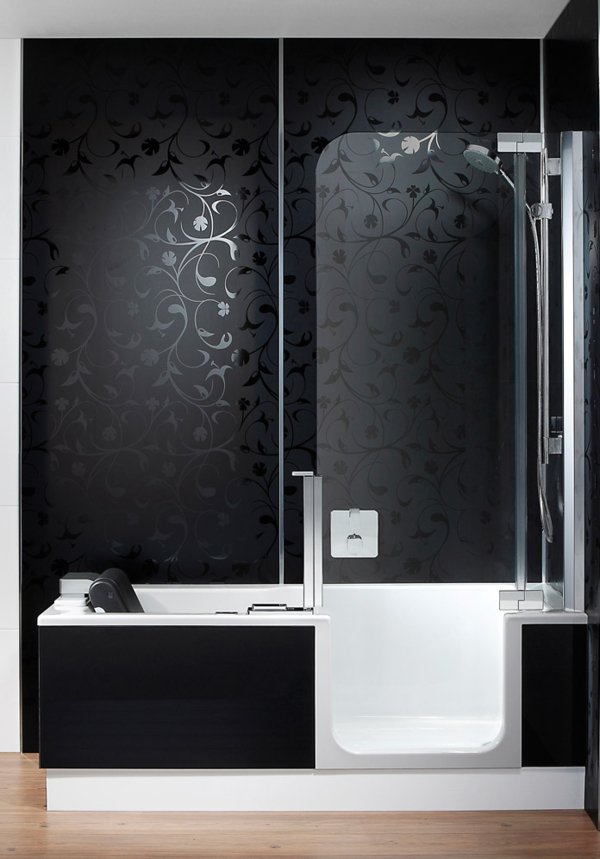ARTLIFT mit schwarzer Glasschürze und schwarzer ARTWALL | © Artweger GmbH. & Co. KG