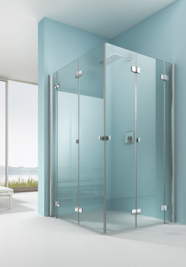 Porte de douche pivotante NOVELLINI 80 cm Verre transparent profilés noirs  - Oskab