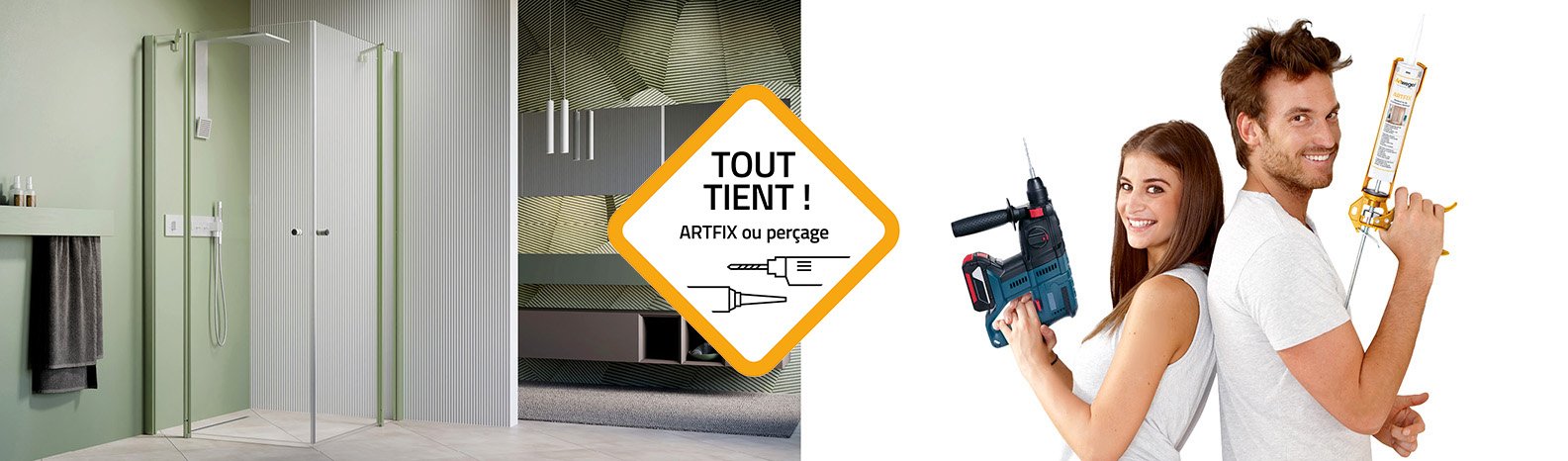 ARTFIX Système de collage haute performance pour montage de douches