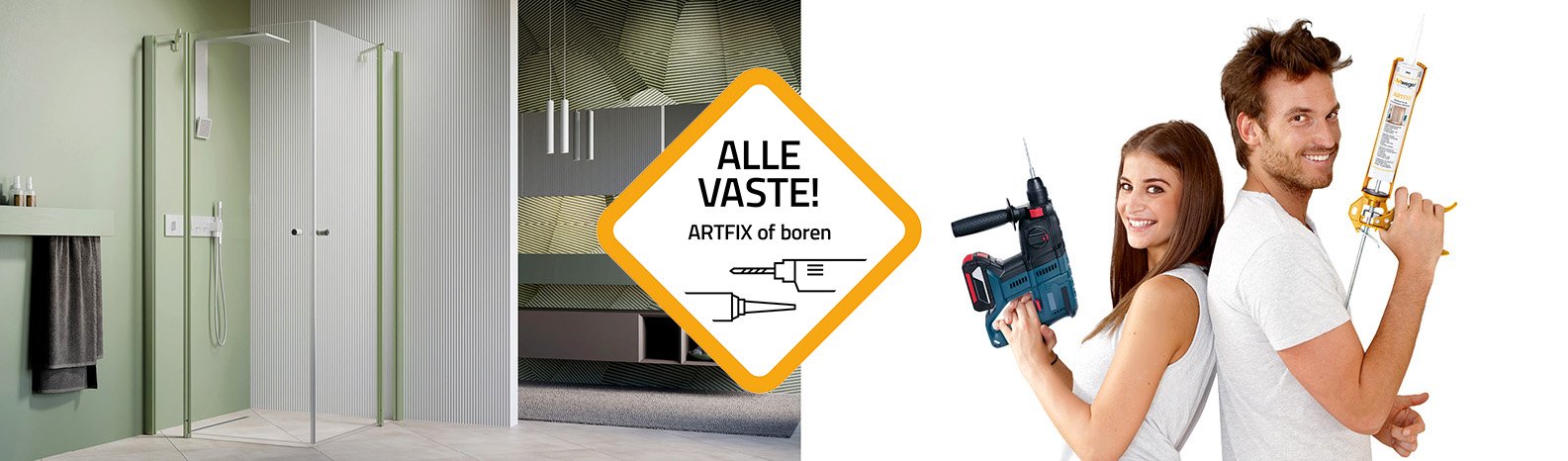 ARTFIX hoogwaardig lijmsysteem voor douche-installatie