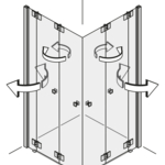 Falttüren in der Ecke