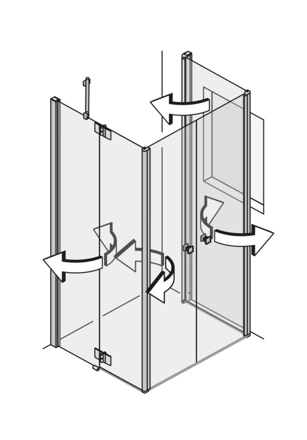 Falttüren in der Ecke