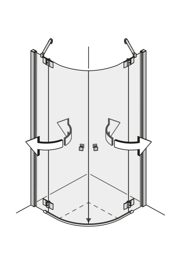 Pendeltüren in der Ecke