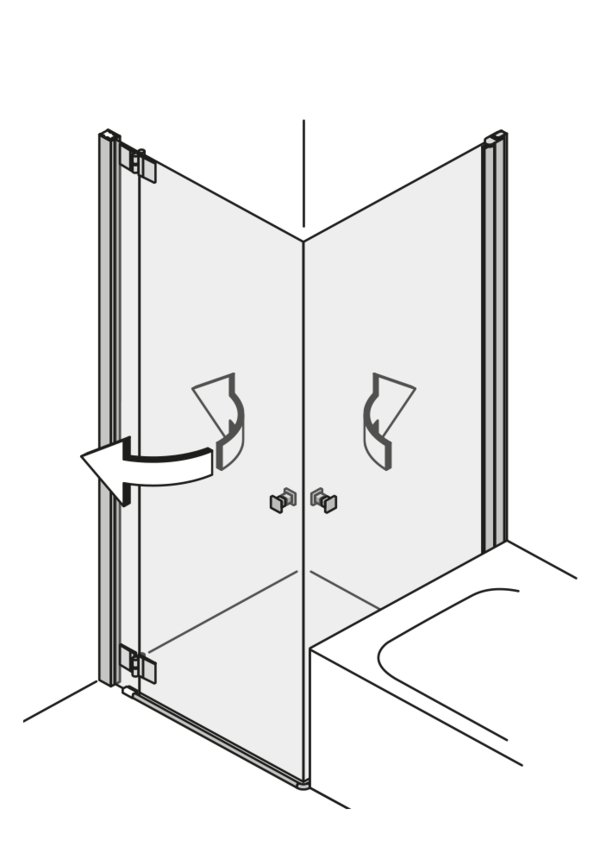 Pendeltüren in der Ecke